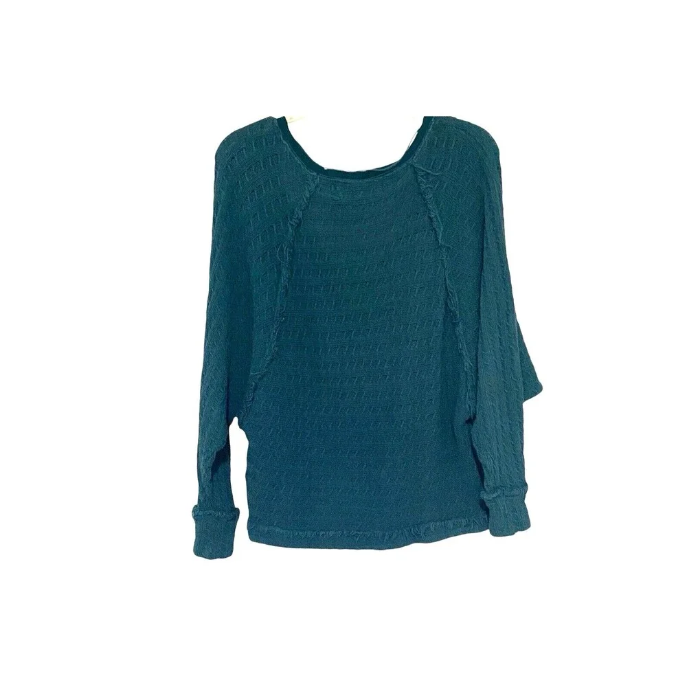 Free People We The Free Teal‎ Thien's Hacci Sweater Top Size Small